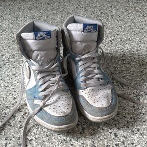 Nike Air High-Top Sneakers in Gray and White